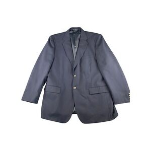 Meeting Street Navy Wool Blend Blazer 46‎ Long Mens Classic Fit Gold Buttons